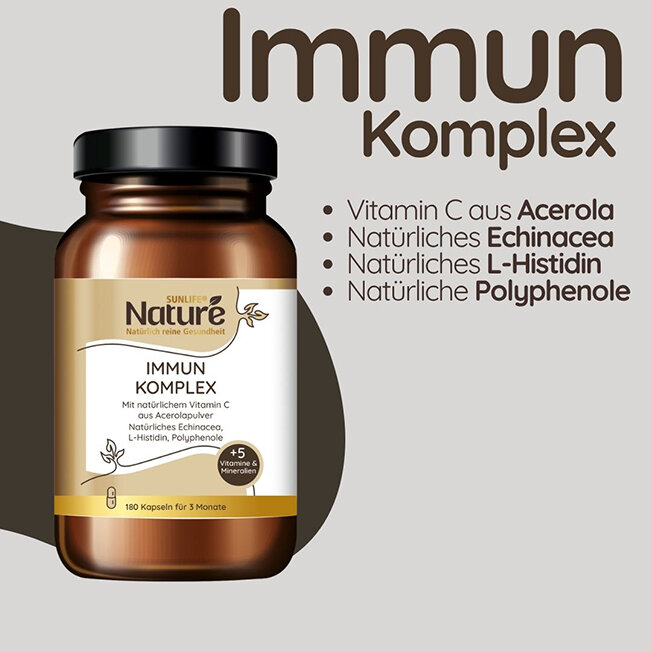 SUNLIFE Nature Nahrungsergänzungsmittel - Immun Komplex Artikel verpackt in Glas
