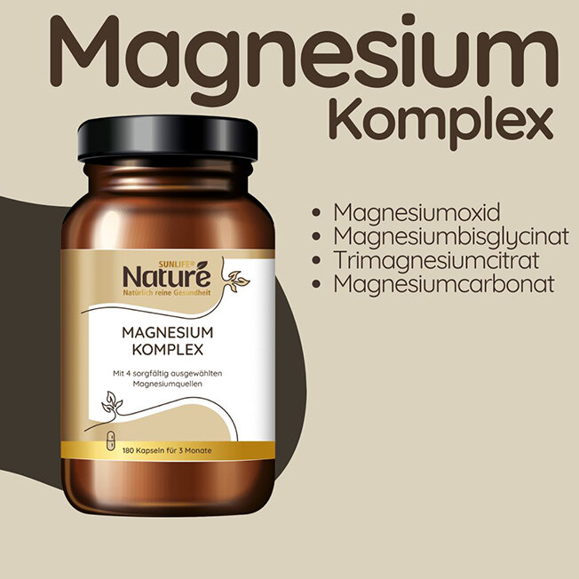 SUNLIFE Nature Nahrungsergänzungsmittel - Magnesium Komplex Artikel verpackt in Glas