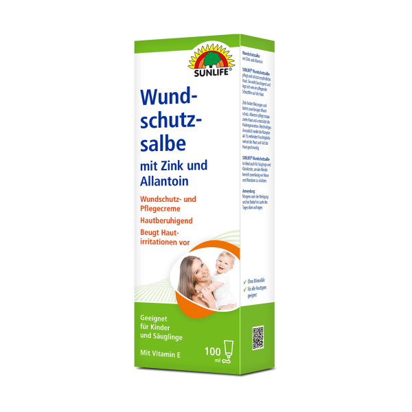 SUNLIFE® Wundschutz Salbe 100 ml Zinksalbe Pflegecreme Hautschutz Haut Beruhigung Kinderpflege Irritationen Wundheilung + Avocadoöl Allantoin Zink Vitamin E