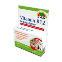 SUNLIFE® Vitamin B12 Minitabletten hochdosiert Nervensystem Herz Gehirnfunktion + Aminosäuren & Vitamin B1 B2 B6