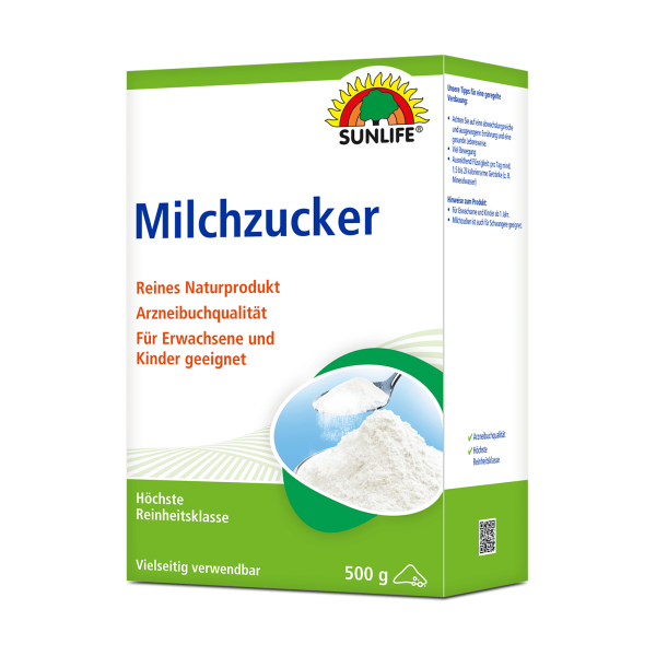 SUNLIFE® Milchzucker 500g Verdauung Ernährung Blähungen Laktose Ergänzung Magen Darm Darmträgheit