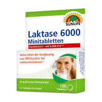 SUNLIFE® Laktase 6000 FCC Minitabletten 100 Stk Laktose-Intoleranz Laktoseabbau Milchzuckerabbau Milchzuckerunverträglichkeit