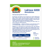 SUNLIFE® Laktase 6000 FCC Minitabletten 100 Stk Laktose-Intoleranz Laktoseabbau Milchzuckerabbau Milchzuckerunverträglichkeit