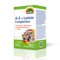 SUNLIFE® A-Z + Lutein Tabletten Rundumversorgung Nährstoffe Immunsystem Lutein Gesundheit Vitalität Nahrungsergänzung + 24 Vitamine Mineralien Spurenelemente