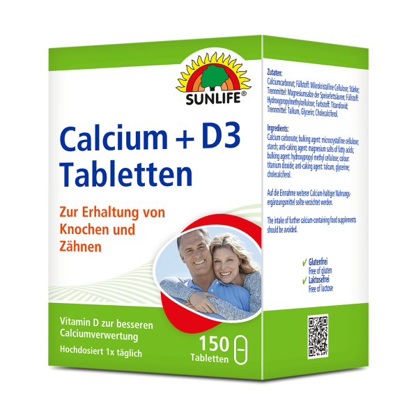 SUNLIFE® Calcium + Vitamin D3 Tabletten hochdosiert...