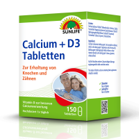 SUNLIFE® Calcium + Vitamin D3 Tabletten hochdosiert Erhalt von Knochen & Zähnen 400 mg Calcium, 5 mg Vitamin D3