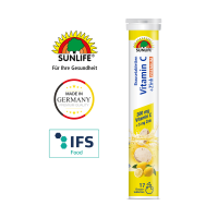 SUNLIFE® Vitamin C + Zink Brausetabletten hochdosiert für Immunsystem Erkältung + 300 mg Vitamin C & 5 mg Zink