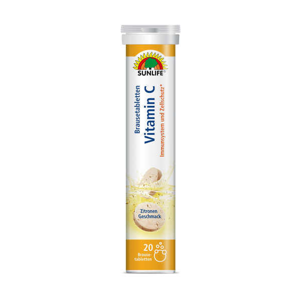 SUNLIFE® Vitamin C Brausetabletten Abwehrkräfte Vitalität Gesundheit Zellschutz Nahrungsergänzungsmittel Abwehrkräfte Immunsystem