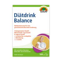 SUNLIFE® Diätdrink Balance 500g Pulver Kalorienarmer Eiweiß-Mahlzeitersatz Aminosäuren + 3 Eiweiß-Quellen Vitamine & Mineralien