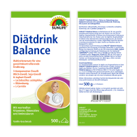 SUNLIFE® Diätdrink Balance 500g Pulver Kalorienarmer Eiweiß-Mahlzeitersatz Aminosäuren + 3 Eiweiß-Quellen Vitamine & Mineralien