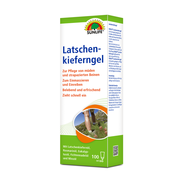 SUNLIFE® Latschenkieferngel 100 ml Gelenkschmerzen Pflege Muskelentspannung Haut Wandern Massagegel Durchblutungsfördernd Laufen Fitness Erfrischung