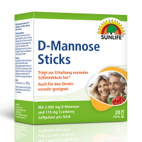 SUNLIFE® D-Mannose 2000 mg 20 Sticks Blasen-Gesundheit Harnwegsbeschwerden Harnblase Blase Nahrungsergänzung + L-Ascorbinsäure Natrium Riboflavin-5 Phosphat