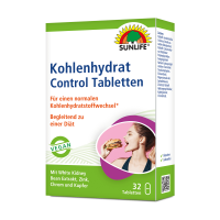 SUNLIFE® Kohlenhydrat Control Tabletten Kohlenhydrate reduzieren Gewichtsverlust Diät Abnehmen Kalorienreduzierung