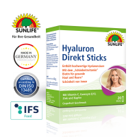 SUNLIFE® Hyaluron Direkt Sticks mit Biotin Coenzym Q10 Straffe Haut Haare Nägel Feuchtigkeitsspeichernd Falten