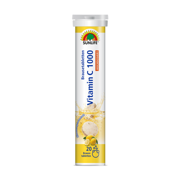 SUNLIFE® Vitamin C 1000 Brausetabletten 20 Stk Zitrone Immunsystem Abwehrkräfte Gesundheit Vitalität