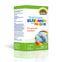 SUNLIFE® Calcium Elefanten Kinder 60 Lutschtabletten Knochen Kalzium Gesundheit Entwicklung Zähne Zahngesundheit Wachstum Kinder