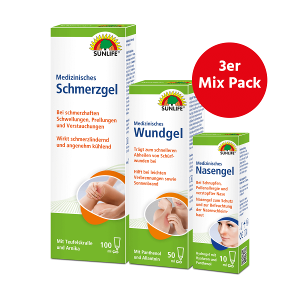 3er Pack SUNLIFE® Med-Gel Nasen Schmerz Wund Heil...