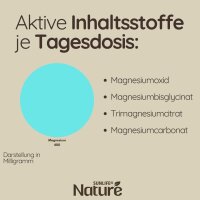 SUNLIFE® NATURE Magnesium Komplex 400mg Kapseln 3 Monats-Pack Müdigkeit Muskeln Energie Mineral Entspannung 180 Stk