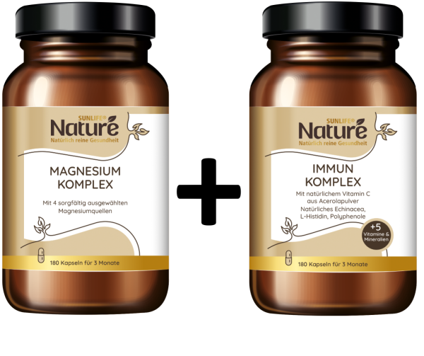 SUNLIFE® NATURE Vorteils-Pack Magnesium Komplex + Immun Komplex Kapseln mit Echinacea Acerola