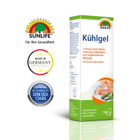 SUNLIFE® Kühlgel 100 ml Gelenkschmerzen Pflege Muskelentspannung Haut Wandern Massagegel Durchblutungsfördernd Laufen Fitness Erfrischung