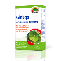 SUNLIFE® Ginkgo Biloba Extrakt100 mg + B-Vitamine Tabletten Nevensystem Stoffwechsel