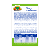 SUNLIFE® Ginkgo Biloba Extrakt100 mg + B-Vitamine Tabletten Nevensystem Stoffwechsel
