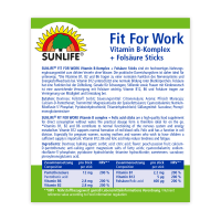 SUNLIFE®  Fit for Work Sticks Pfirsich-Maracuja Geschmack Leistungsfähigkeit Nerven
