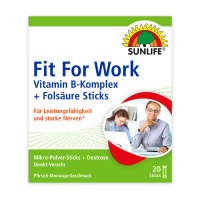 SUNLIFE®  Fit for Work Sticks Pfirsich-Maracuja Geschmack Leistungsfähigkeit Nerven