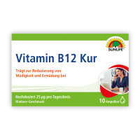 SUNLIFE® Vitamin 25µg B12 Kur 10x8ml Ampullen hochdosiert Energie & Nervensystem Unterstützung + vegane Nährstoffe & Vitalboost