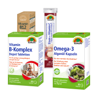 SUNLIFE® Vegan Vorteilspack Ernährung Omega 3 Vitamin B12 Gedächntis Sehkraft