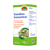 SUNLIFE® Kamillenkonzentrat 100 ml Beruhigend Pflege Haarpflege Badezusatz Magen-Darm Mundpflege, Pflege empfindlicher Haut + echte Kamille