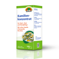 SUNLIFE® Kamillenkonzentrat 100 ml Beruhigend Pflege Haarpflege Badezusatz Magen-Darm Mundpflege, Pflege empfindlicher Haut + echte Kamille