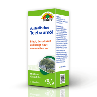 SUNLIFE® Australisches Teebaumöl 30 ml Terpene Pflegeöl Reinigend Natürlich Hautpflege Porenreinigung Pickel + schnelles Einziehen und Vitamin E