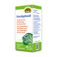 SUNLIFE® Eucalyptusöl 30 ml bei Erkältung der obere Luftwege rheumatische Beschwerden 100 % Eucalyptusöl
