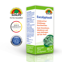 SUNLIFE® Eucalyptusöl 30 ml bei Erkältung der obere Luftwege rheumatische Beschwerden 100 % Eucalyptusöl