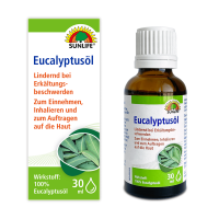 SUNLIFE® Eucalyptusöl 30 ml bei Erkältung der obere Luftwege rheumatische Beschwerden 100 % Eucalyptusöl