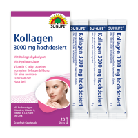 SUNLIFE® Kollagen-Sticks 3000 mg hochdosiert Hyaluronsäure Haut Antiaging Falten + Elastin L-Cystein Zink Vitamin C E A Komplex