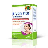 SUNLIFE® Biotin Plus 60 Tabletten hochdosiert für Haut Haare Nägel + Selen Zink Vitamin A B2 B12 C D3 E Mangan Kupfer Komplex