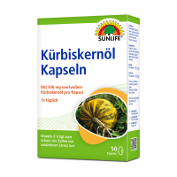 SUNLIFE® Kürbiskernöl Kapseln 500 mg + Vitamin E Immunsystem Vegan Wohlbefinden Naturprodukt Vitalität Prostatagesundheit Blase + Cholesterin