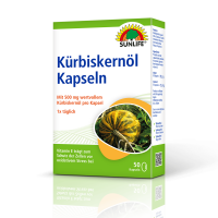 SUNLIFE® Kürbiskernöl Kapseln 500 mg + Vitamin E Immunsystem Vegan Wohlbefinden Naturprodukt Vitalität Prostatagesundheit Blase + Cholesterin