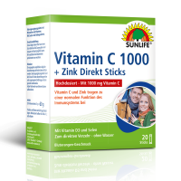 SUNLIFE® Vitamin C 1000 mg hochdosiert 20 Direkt Sticks + Zink Selen Vitamin D3 Komplex Immunsystem Gesundheit