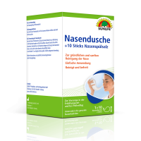 SUNLIFE® Nasendusche + 10 Sticks Nasenspülsalz Nasenspülung bei Erkältung/Pollen Erkältung Allergie Nasenreinigung