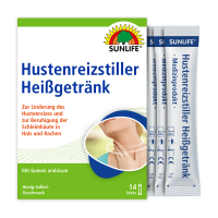 SUNLIFE® Hustenreizstiller Heißgetränk 14 Sticks Erkältung Schleimlösend Rachen Husten Halsschmerzen Schleimhäute Hals Beruhigung