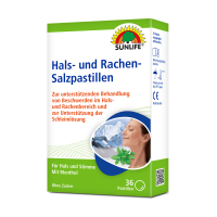 SUNLIFE® Hals- und Rachen- Salzpastillen 36 Stk Halsschmerzen Rachen Hustenreiz Schleimlösung Stimmbelastung