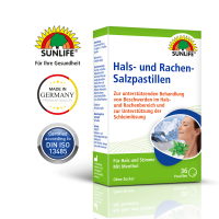 SUNLIFE® Hals- und Rachen- Salzpastillen 36 Stk Halsschmerzen Rachen Hustenreiz Schleimlösung Stimmbelastung