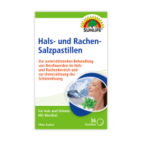 SUNLIFE® Hals- und Rachen- Salzpastillen 36 Stk Halsschmerzen Rachen Hustenreiz Schleimlösung Stimmbelastung