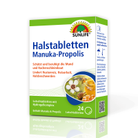 SUNLIFE® Halstabletten Manuka-Propolis 24 Stk Hustenreiz Heiserkeit Kratzen Hals Mund Schleimhaut