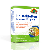 SUNLIFE® Halstabletten Manuka-Propolis 24 Stk Hustenreiz Heiserkeit Kratzen Hals Mund Schleimhaut