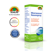 SUNLIFE® Meerwasser Nasenspray 20 ml Nasenspülung Nasenreinigung Pollen Allergie Erkältung Salzlösung + kein Gewöhnungseffekt