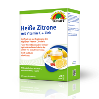 SUNLIFE® Heiße Zitrone 20 Sticks Immunsystem Natürlich Gesundheit Erkältungszeit Wärme Husten Vitamine Aufwärmen + Vitamin C & Zink aus Acerola